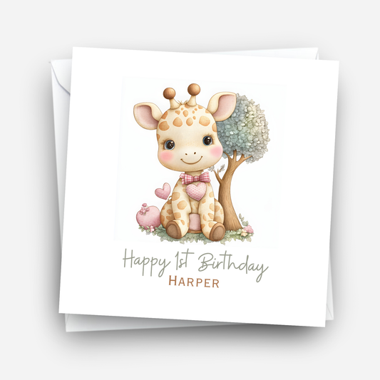 Baby Giraffe Birthday Card - C535