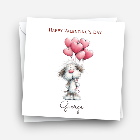 Valentine’s Day Card - Cute Dog Design - C778