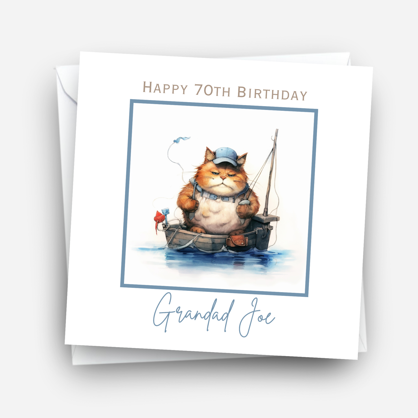 Cat Fishing Birthday Card - C616