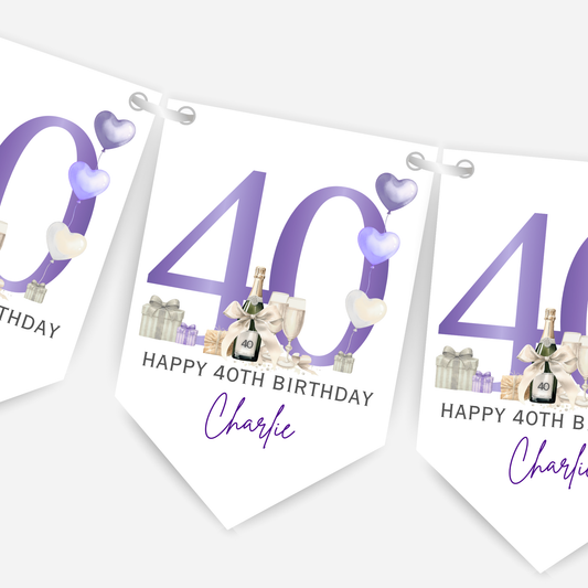 Gorgeous Party Bunting in Five Colours Any Age - B274