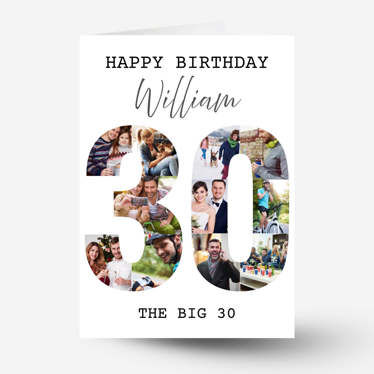 The Big 30 Photo Collage Birthday Card - PC03