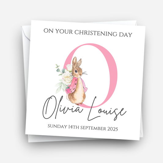 Initial Christening or Baptism Card -C110