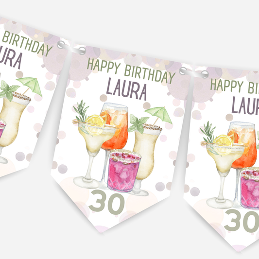 Cocktail Party Birthday Bunting - B140
