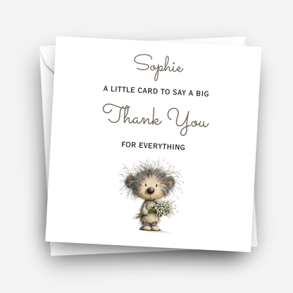 Thank You Card With A Cute Teddy  - C821