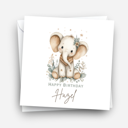 Cute Elephant Birthday Card - C688