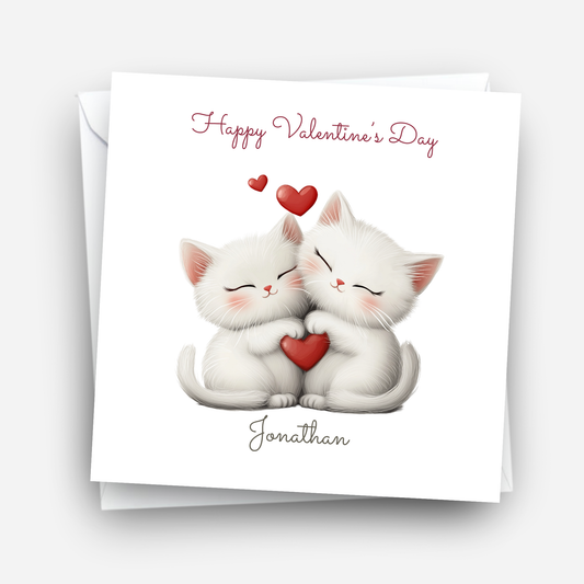 Valentine’s Day Card - Cute Kitten Design - C723