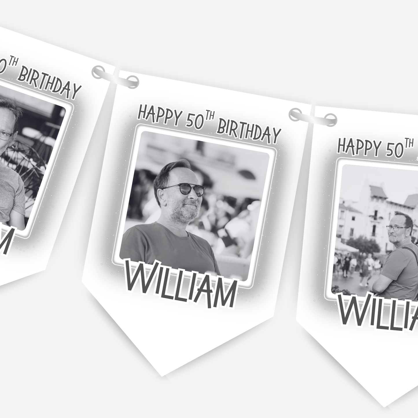 Black & White Birthday Photo Bunting - B304