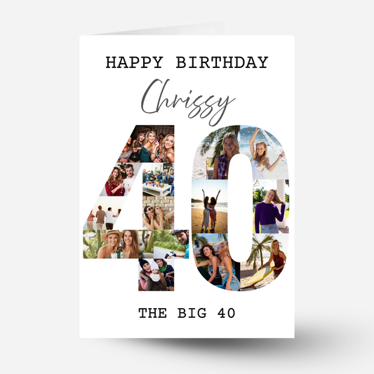 The Big 40 Photo Collage Birthday Card - PC11