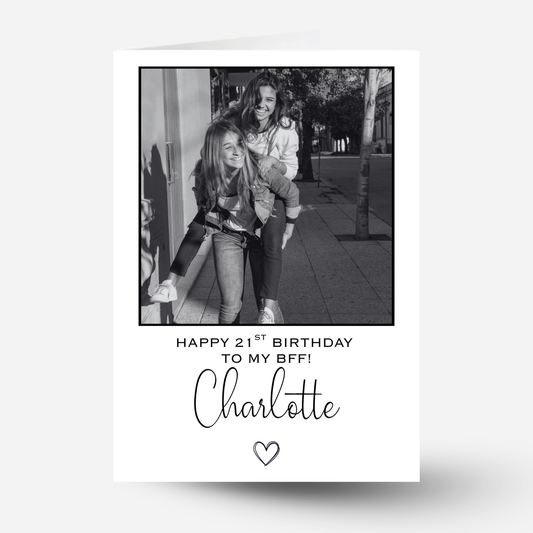 Black and White Photo Birthday Card - PC12