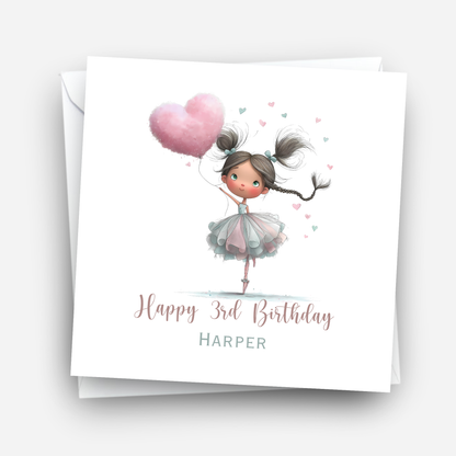 Cute Ballerina Birthday Card - C847