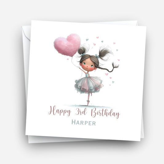 Cute Ballerina Birthday Card - C847
