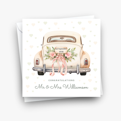 Wedding Car and Balloons Card - C112