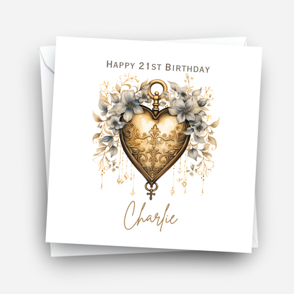 Gothic Style Gold Heart - C652