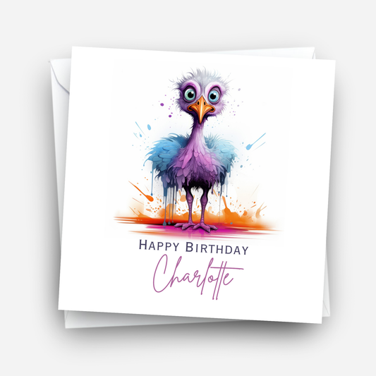 Crazy Bird Fun Birthday Card - C615