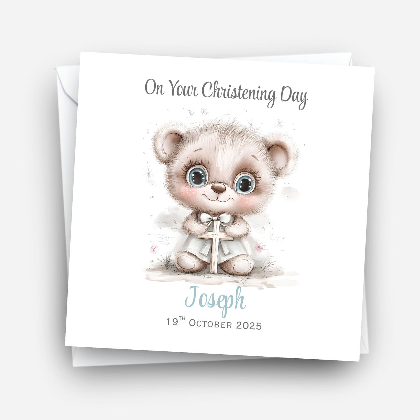 Christening or Baptism Teddy Card - C546