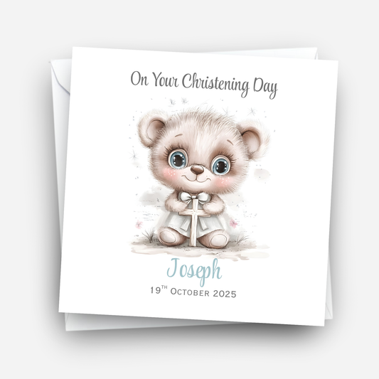 Christening or Baptism Teddy Card - C546