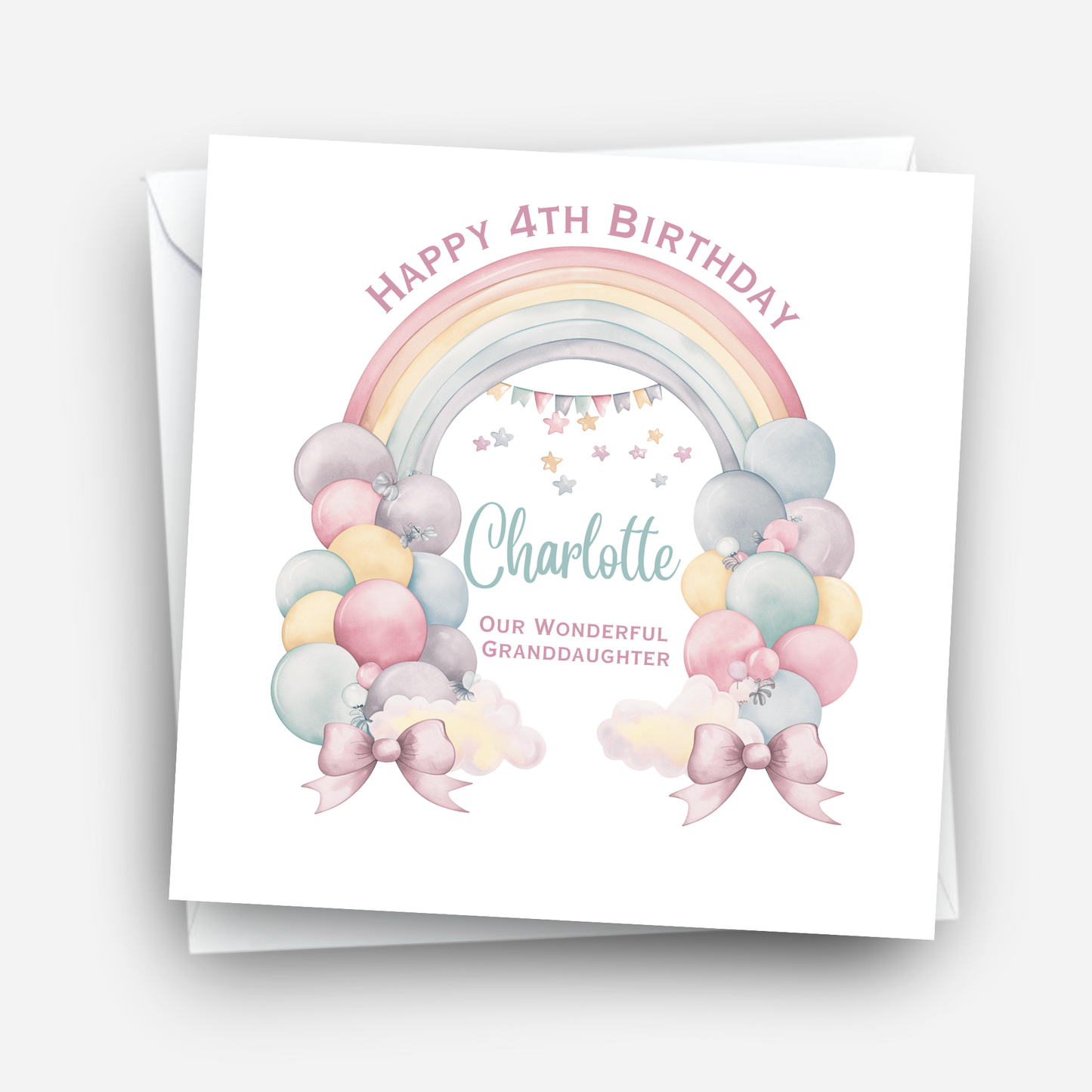 Rainbow and Balloons Birthday Card - C606