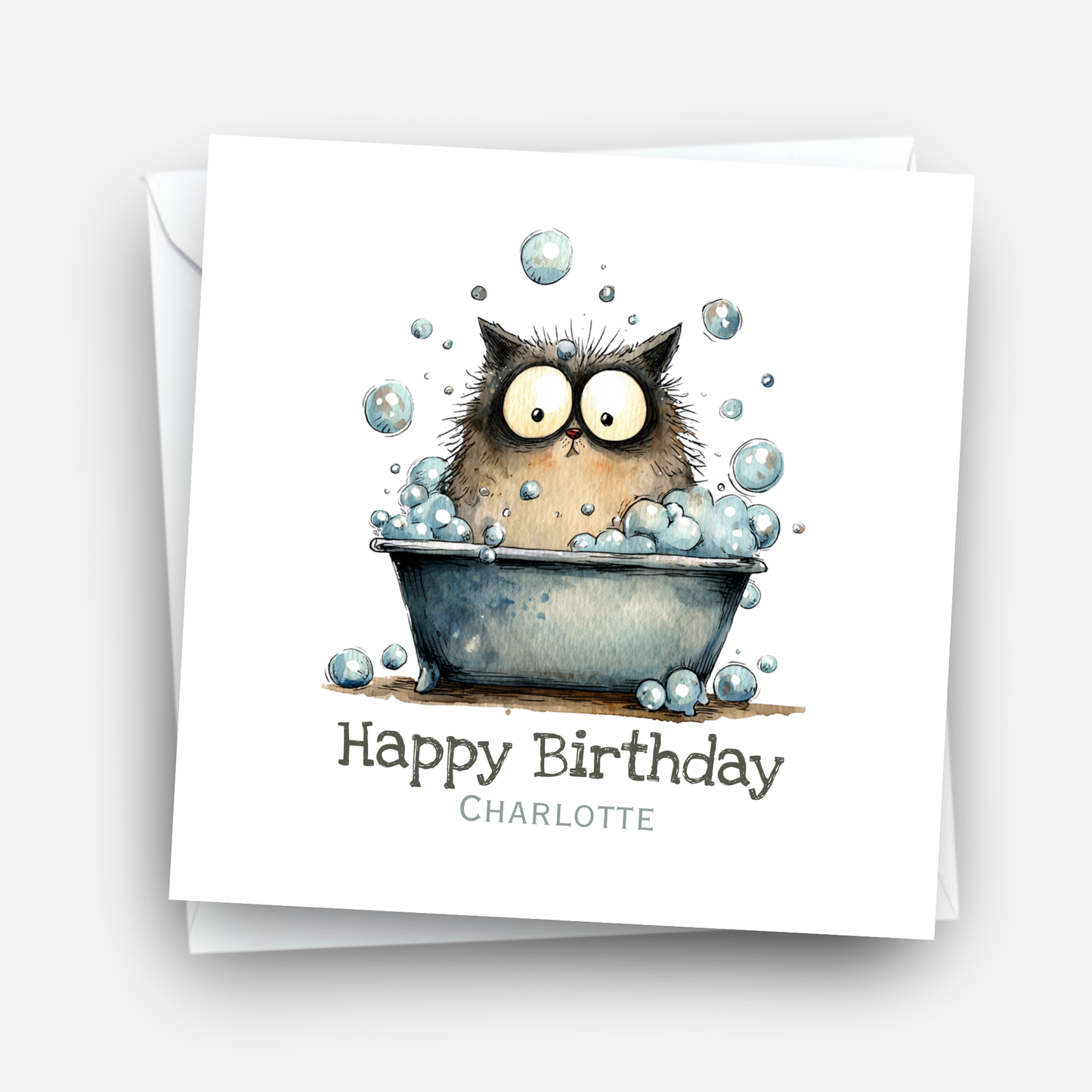 Cute Cat In The Bath - C574