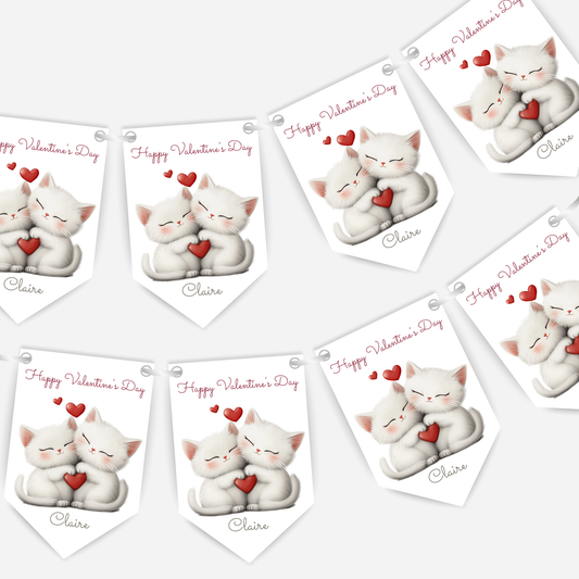 Valentine's Day Cute Kitten Bunting - S189V