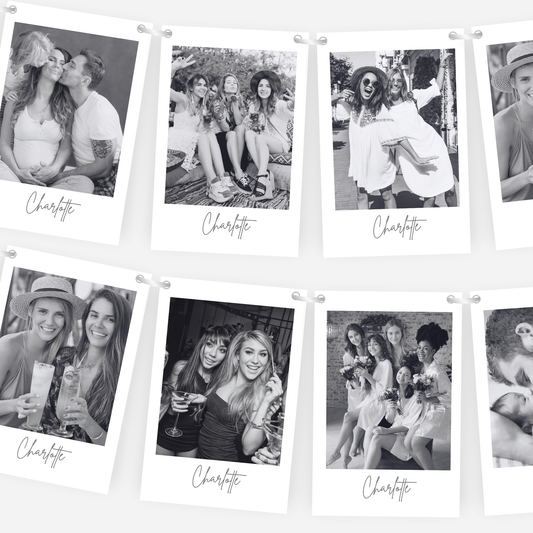 Black & White Birthday Photo Bunting - B295