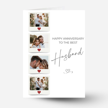 Anniversary or Birthday Photo Card  -  4 Photo Memories Collage - PC10