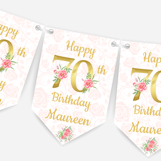 Elegant Floral Number Bunting - B177