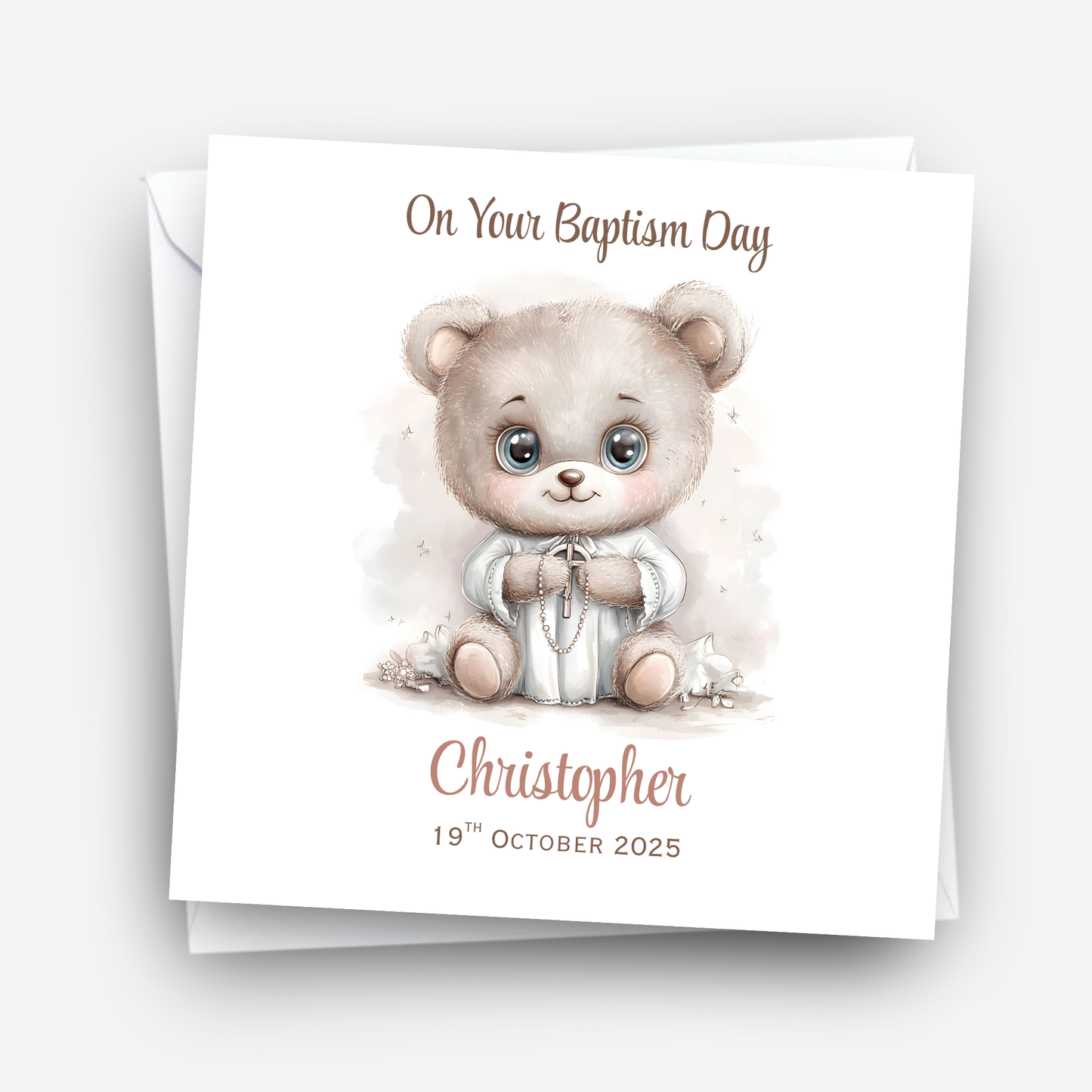 Christening or Baptism Teddy Card - C545