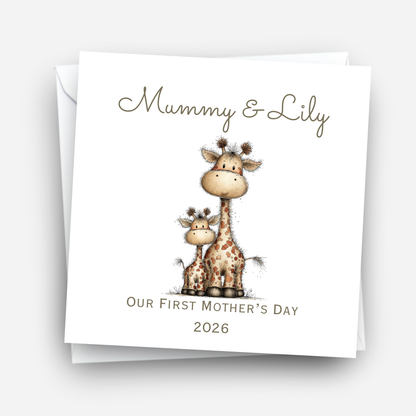 Mother's Day Card - Cute Giraffe Design - C759