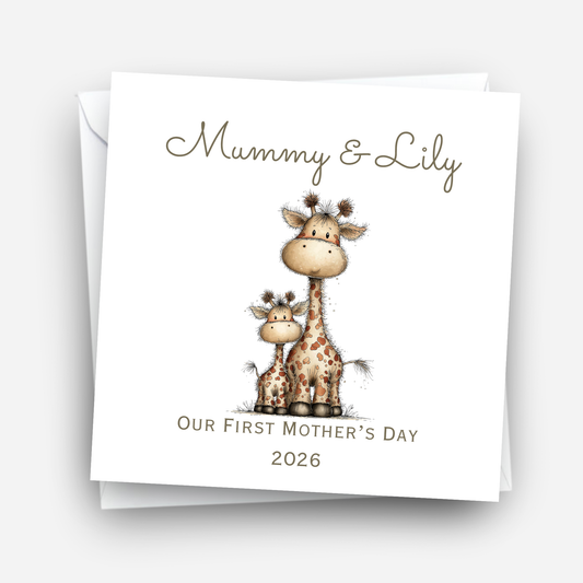 Mother's Day Card - Cute Giraffe Design - C759