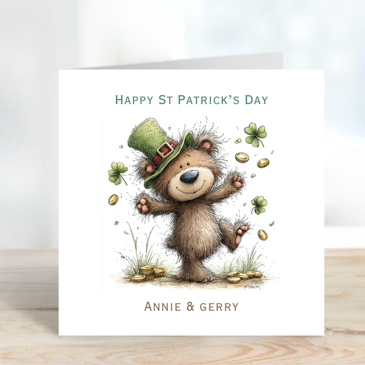 St Patrick's Day Cute Teddy Card - C805