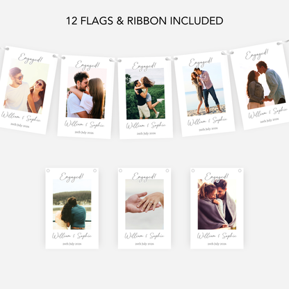Colour Smaller Photo Engagement or Wedding Bunting -  S201