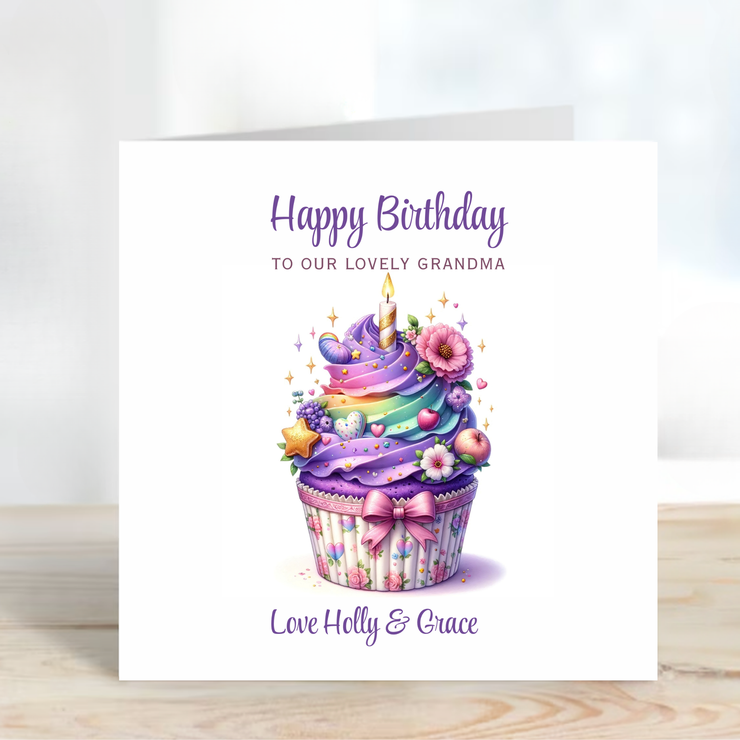 Colourful Cupcake Card - C591