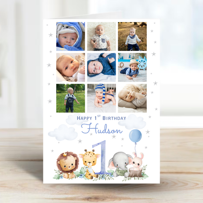 First Birthday Photo Collage Card - PC46