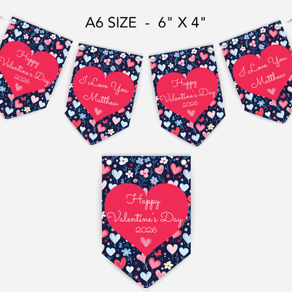 Floral Valentine's Day Bunting - S185V