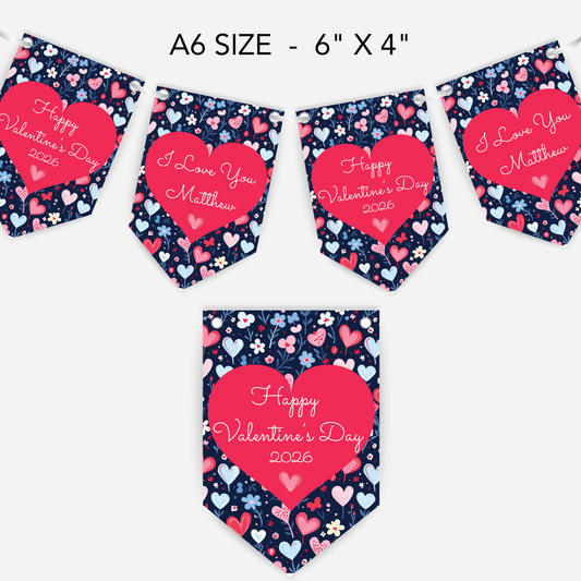 Floral Valentine's Day Bunting - S185V