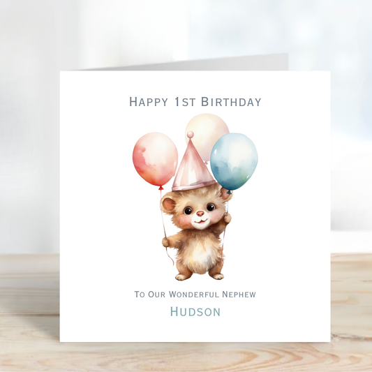 Party Teddy Birthday Card - C539