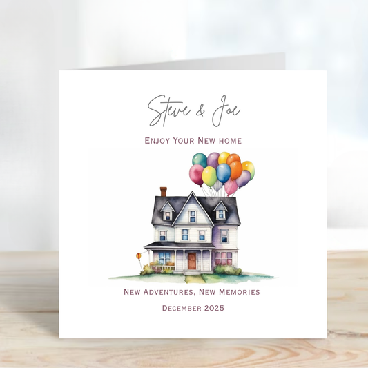 New Home Card "House & balloon" Design - C529