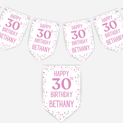 Party Style Any Age Birthday Bunting - B101