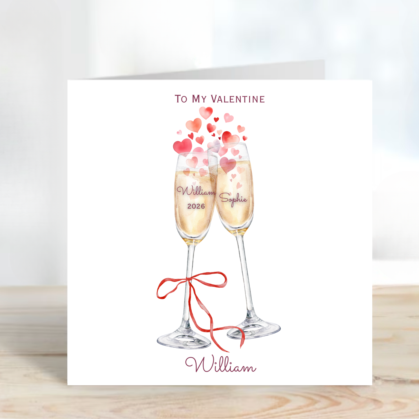 Valentine’s Day Card - Champagne Glasses Design - C774