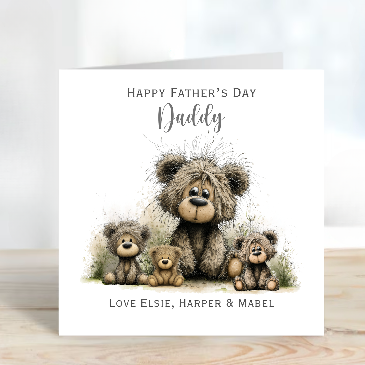 Fathers Day Card - Cute Teddy Family - C789