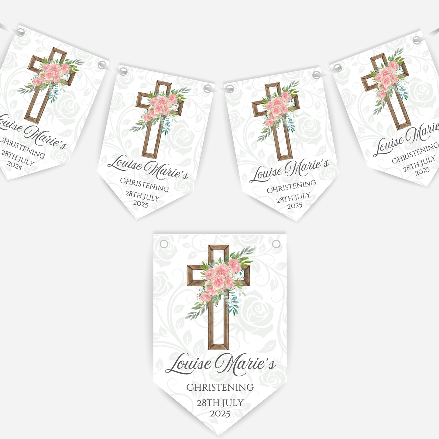 Christening or Baptism Cross Bunting - B108