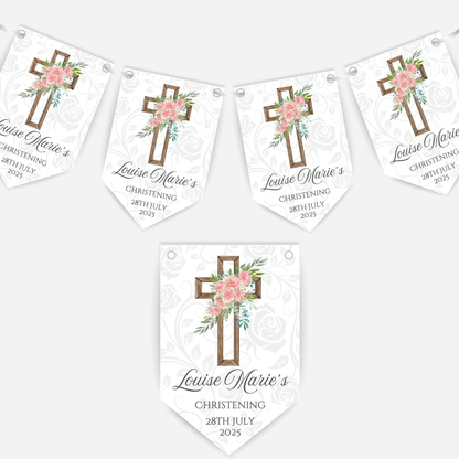 Christening or Baptism Cross Bunting - B108