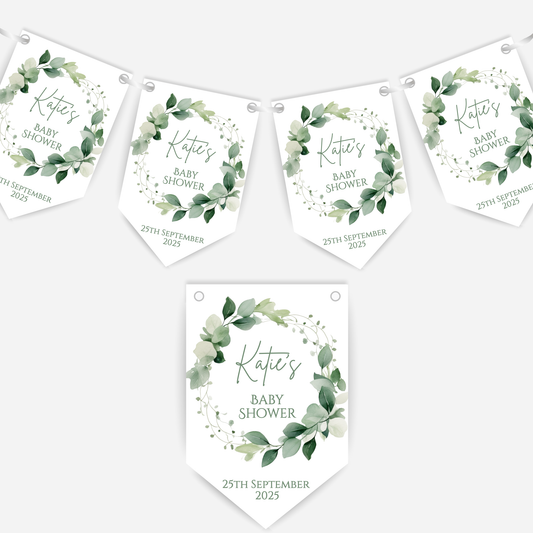 Neutral Foliage Baby Shower Bunting - B234