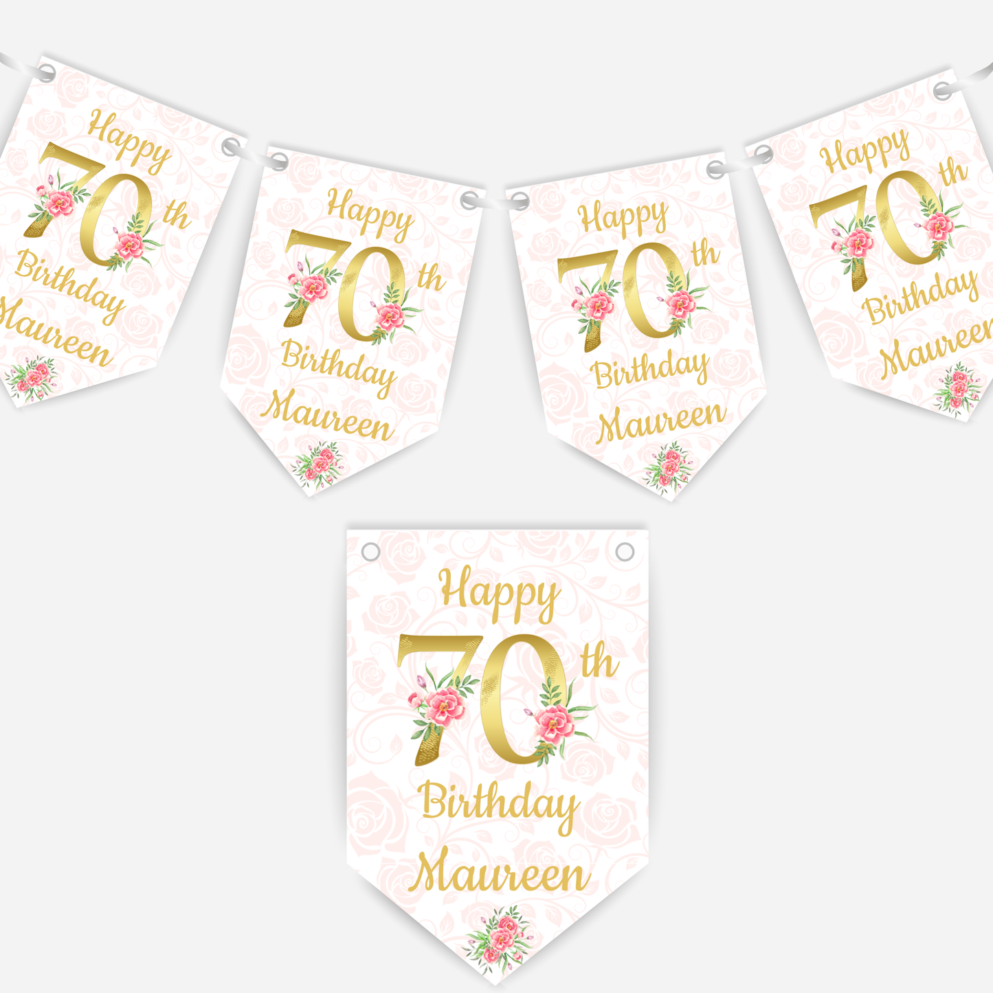 Elegant Floral Number Bunting - B177