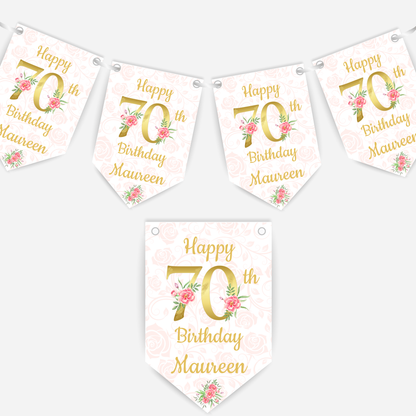 Elegant Floral Number Bunting - B177