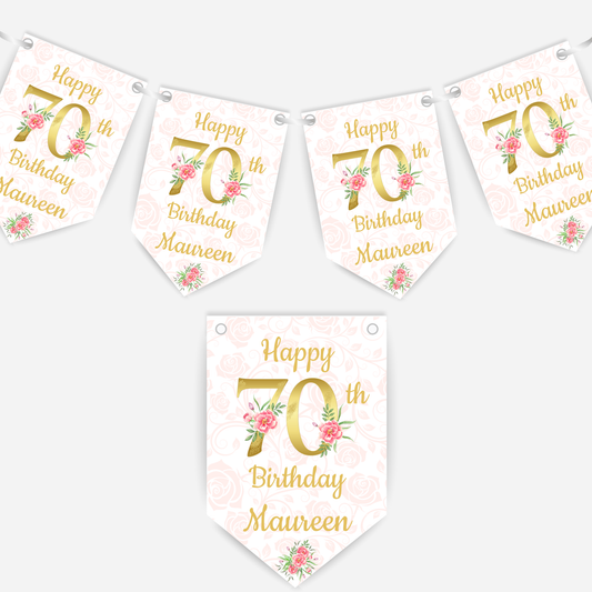 Elegant Floral Number Bunting - B177