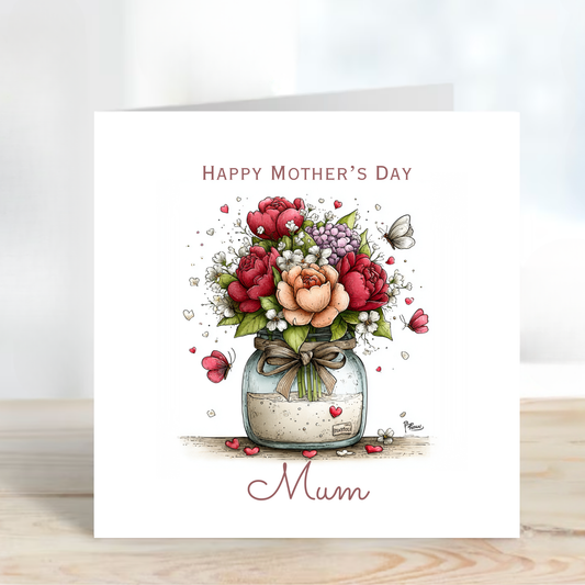 Mother's Day Card - Modern Flower Design - C741