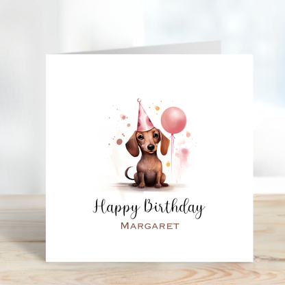 Party Dachshund Birthday Card - C527