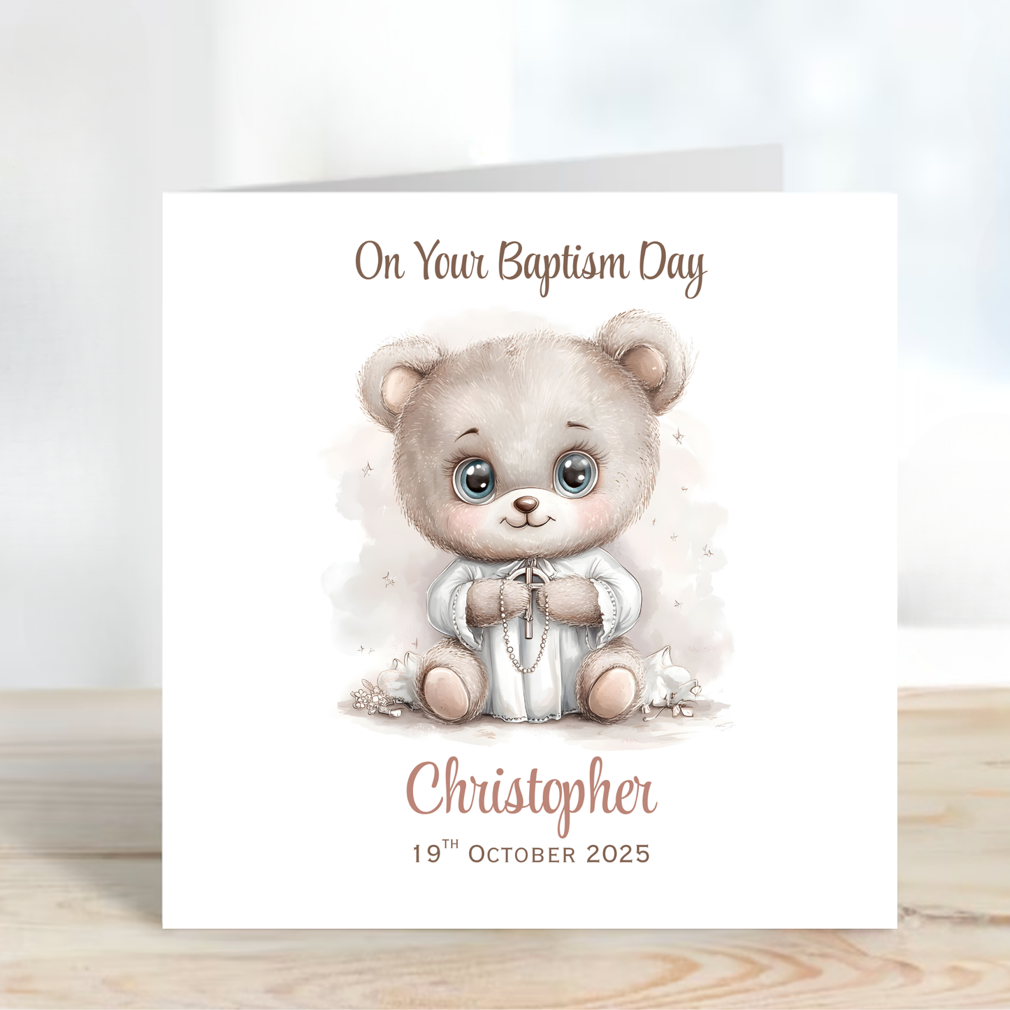 Christening or Baptism Teddy Card - C545