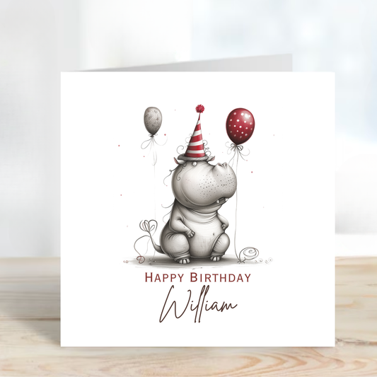 Fun Hippo Birthday Card - C568
